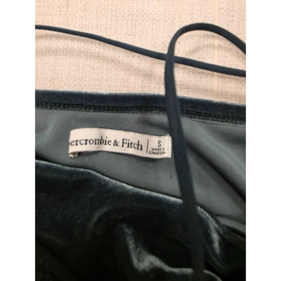 Abercrombie & Fitch Womens Green S Velvet Bodysuit Spaghetti Straps Cowl Neck - Picture 5 of 6